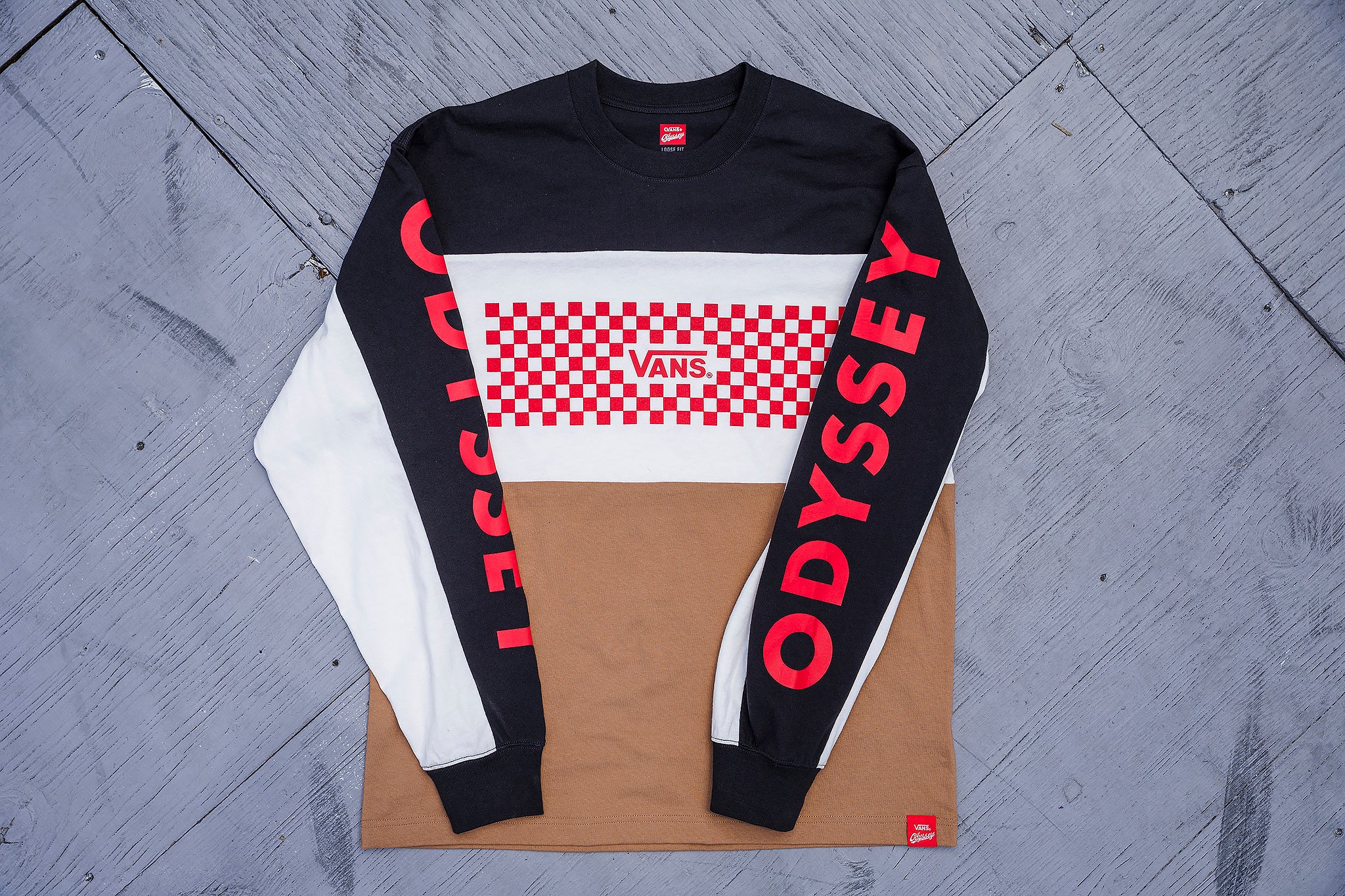 Vans x Odyssey Long Sleeve Jersey (Off-White/Black/Red / 40-Year Anniversary) - Image 2