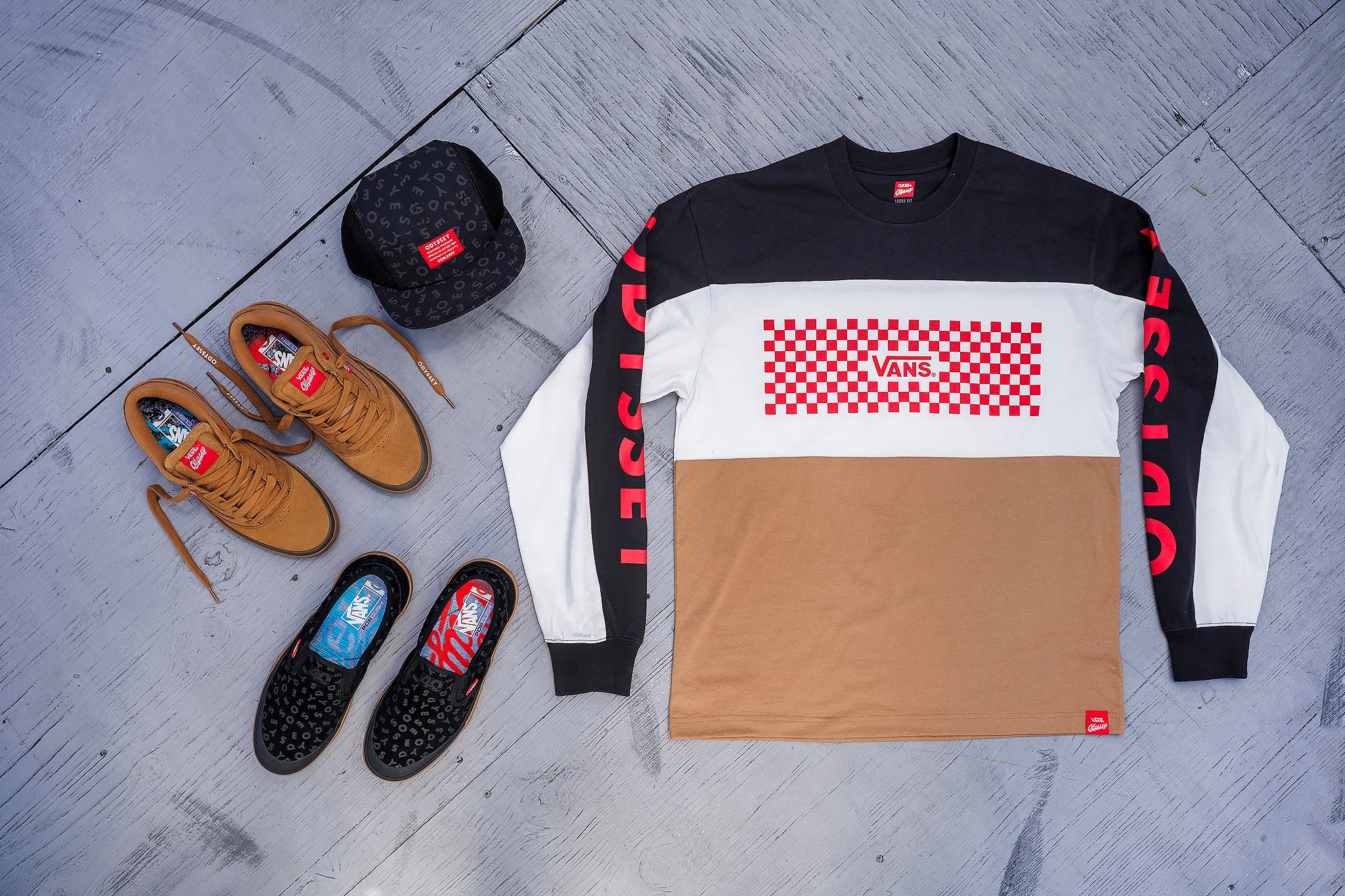 Vans x Odyssey Long Sleeve Jersey (Off-White/Black/Red / 40-Year Anniversary) - Image 5